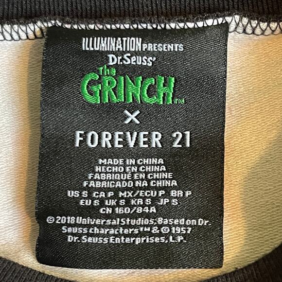 The Grinch X F21 Plaid Grinch Cropped Ugly Christmas Sweatshirt Size Small - Picture 4 of 4